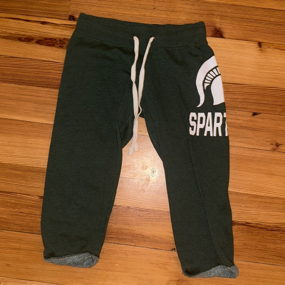 Green Sweatpants with Spartan Logo